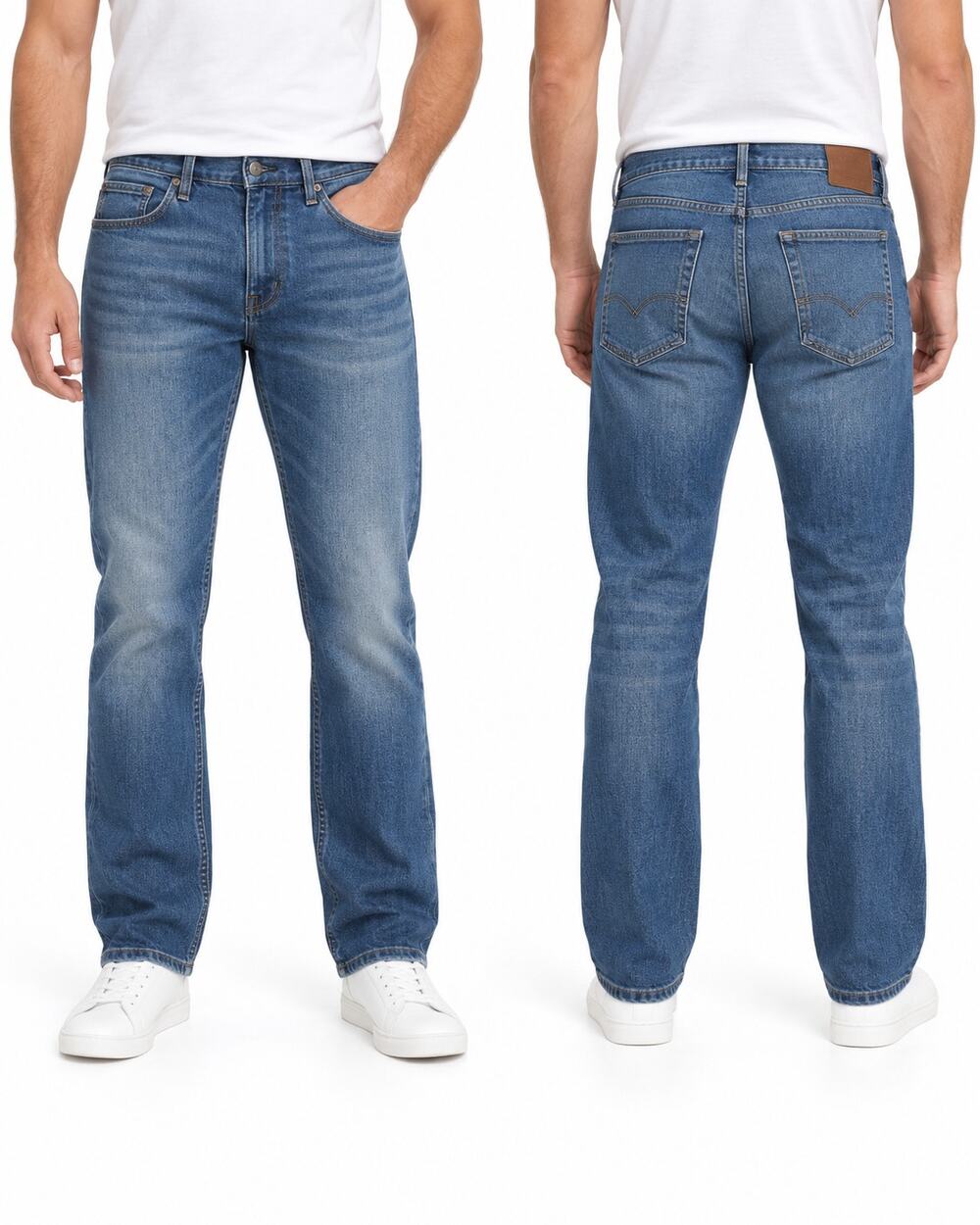 Lucky Brand 410 Athletic Straight Jeans Mens 32x30 Blue Stretch Medium Wash